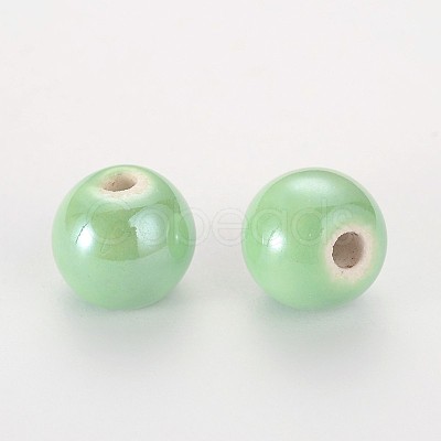 Glazed Porcelain Round Beads X-PORC-S489-10mm-M-1