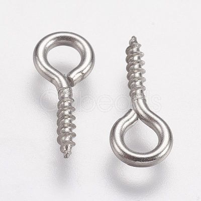 Tarnish Resistant 304 Stainless Steel Screw Eye Pin Peg Bails X-STAS-K171-52P-12x5mm-1