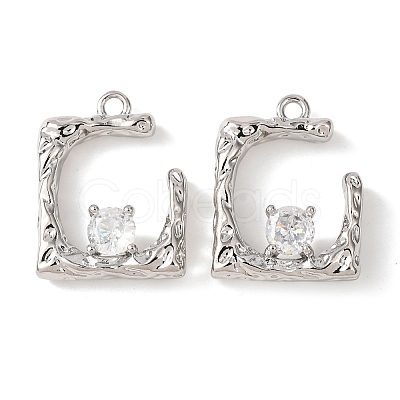 Brass Micro Pave Cubic Zirconia Pendants KK-A295-02B-P-1