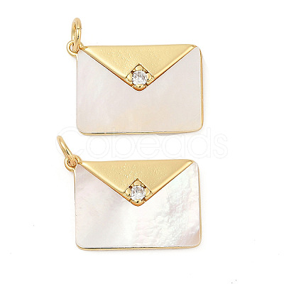 Brass Micro Pave Cubic Zirconia Pendants KK-U058-19G-1