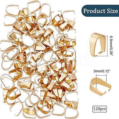 120Pcs 304 Stainless Steel Snap on Bails STAS-NB0001-37-1