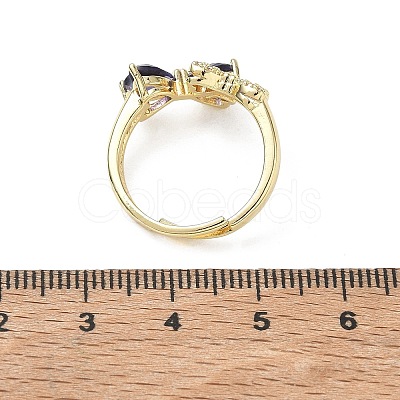 Brass & Cubic Zirconia Finger Rings CU-CBA7E55-12G-1