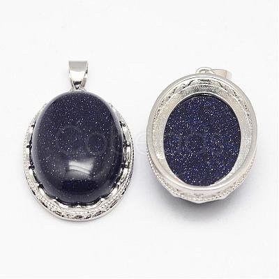 Blue Goldstone Pendants G-D851-36-1