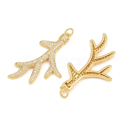 Brass Micro Pave Cubic Zirconia Pendants CU-CBAB3AD-01G-01-1