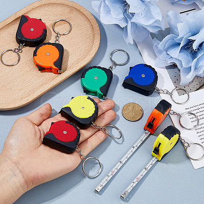 20Pcs 5 Colors TPR & ABS & Stainless Steel Tape Measures AJEW-FH0007-33-1