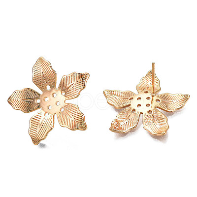 Brass Stud Earring Findings KK-N232-332LG-1