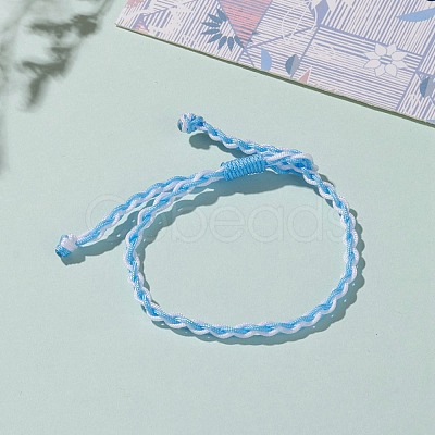 Adjustable Two Tone Nylon Cord Braided Bracelets BJEW-JB05850-03-1