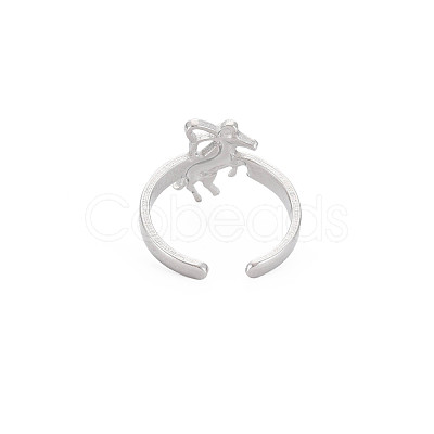 Non-Tarnish 304 Stainless Steel 12 Constellations/Zodiac Signs Open Cuff Ring for Women RJEW-S405-156P-C-1