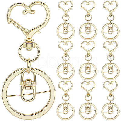 18Pcs Alloy Swivel Keychain Clasps KEYC-SP0001-48B-G-1