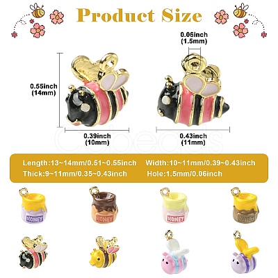 8Pcs 8 Styles Alloy Enamel Pendants ENAM-CJ0007-36-1