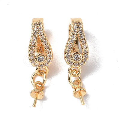 Brass Crystal Rhinestone Twister Clasps KK-P223-17G-1