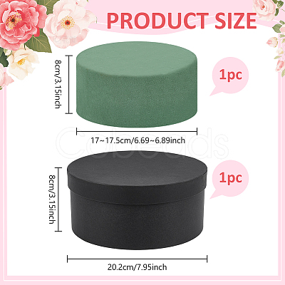 1Pc Round Cardboard Paper Storage Boxes with 1Pc Phenolic Plastic Flower Craft Foam CON-PH0003-42-1