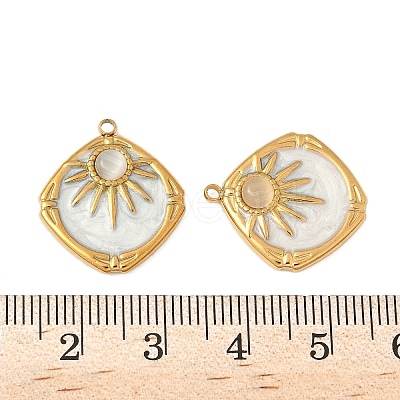 304 Stainless Steel Cat Eye Pendants STAS-V015-46G-1