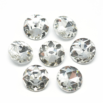 Pointed Back Glass Rhinestone Cabochons RGLA-T029-18mm-01-1