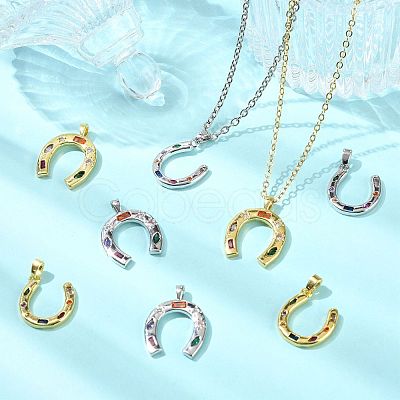 2Pcs Brass Micro Pave Cubic Zirconia Pendants KK-FS0002-14P-1