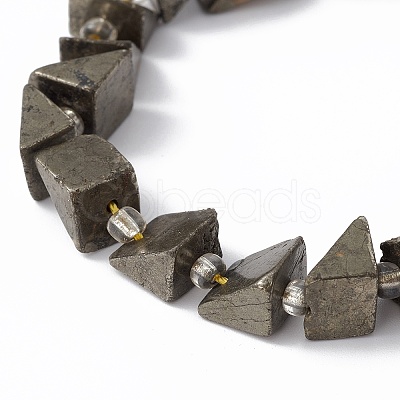 Natural Pyrite Beads Strands G-E590-01-1