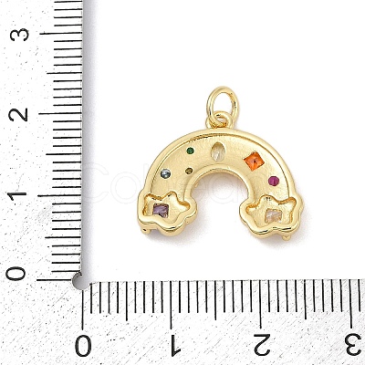 Brass Micro Pave Cubic Zirconia Pendants KK-U058-40G-1