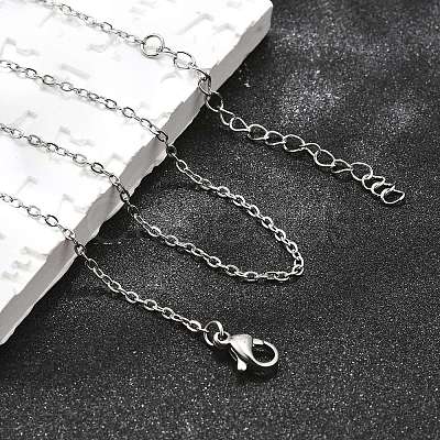 Non-Tarnish 304 Stainless Steel Cable Chain Necklace STAS-T040-PJ204-80-1