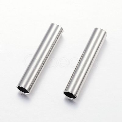 Tarnish Resistant 304 Stainless Steel Tube Beads STAS-P128-09-1