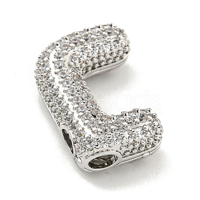 Platinum Plated Brass Micro Pave Cubic Zirconia Pendants KK-L073-001P-J-1