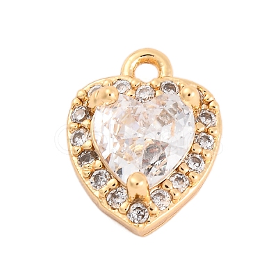 Brass Micro Pave Cubic Zirconia Charms KK-Z066-05G-02-1