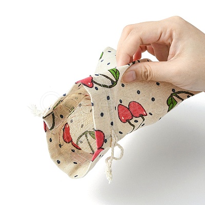 10Pcs 5 Styles Printed Polycotton(Polyester Cotton) Packing Pouches Drawstring Bags ABAG-YW0001-04-1