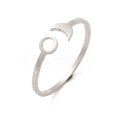Non-Tarnish 304 Stainless Steel Open Cuff Rings RJEW-Q808-01C-P-1