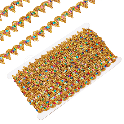 13M Polyester Braided Lace Ribbon OCOR-WH0070-108C-1