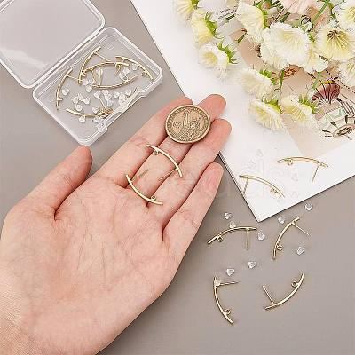 16Pcs Brass Stud Earring Findings KK-BC0008-35-1