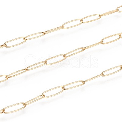 Ion Plating(IP) 304 Stainless Steel Paperclip Chains CHS-F010-01C-G-1