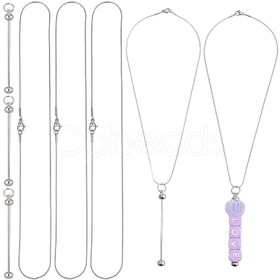 6Pcs 304 Stainless Steel Snake Chain Necklaces STAS-SC0020-87-1