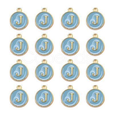 Golden Plated Alloy Enamel Charms ENAM-S118-04J-1