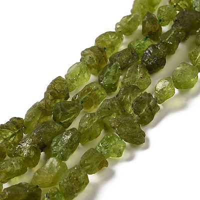 Raw Rough Natural Peridot Beads Strands G-I283-G07-01-1