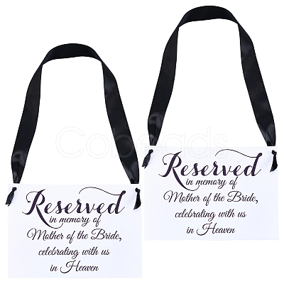 2Pcs Paper Wedding Memorial Sign AJEW-CN0006-23-1