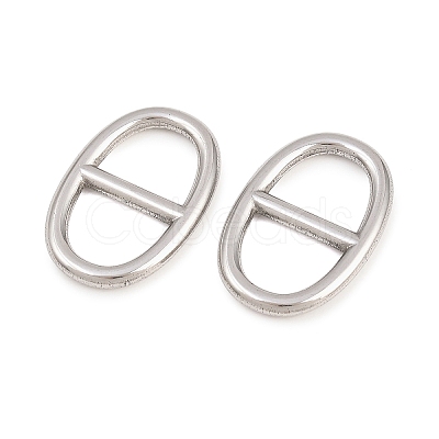 304 Stainless Steel Oval Links Connector Charms STAS-F366-02B-P-1