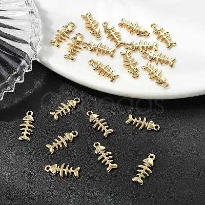 SHEGRACE Brass Micro Pave Cubic Zirconia Fishbone Charms XGR0163G-109G-1
