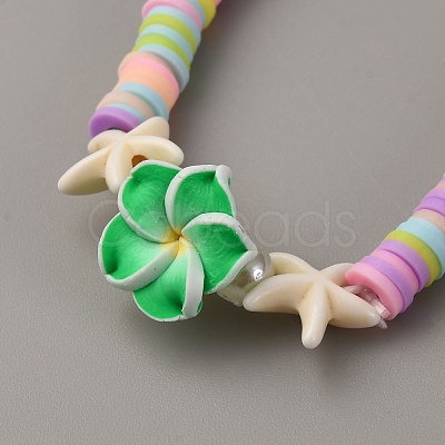 Polymer Clay Heishi Beads Stretch Bracelets for Women BJEW-WH0023-66-1