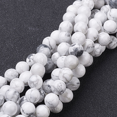 Natural Howlite Beads Strands X-GSR12mmC015-1