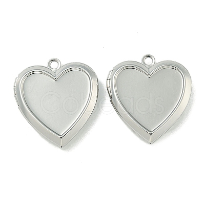 Rack Plating Heart Brass Locket Pendants KK-T071-11P-1