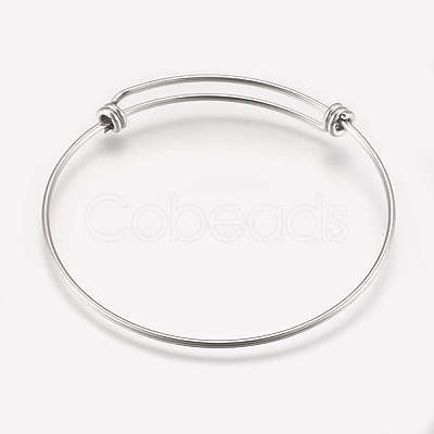 Tarnish Resistant 304 Stainless Steel Expandable Bangles X-STAS-K182-20P-1