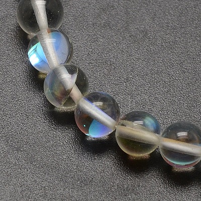 Synthetic Moonstone Beads Strands G-F143-6mm-03-1