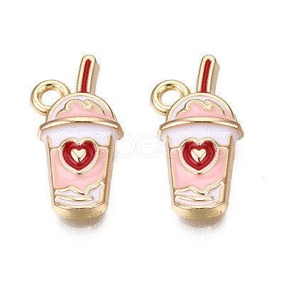 Eco-Friendly Zinc Alloy Milkshake Pendants ENAM-R051-16-03G-NR-1