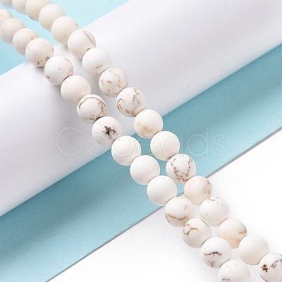 Natural Magnesite Round Bead Strands X-G-L358-4mm-02-1