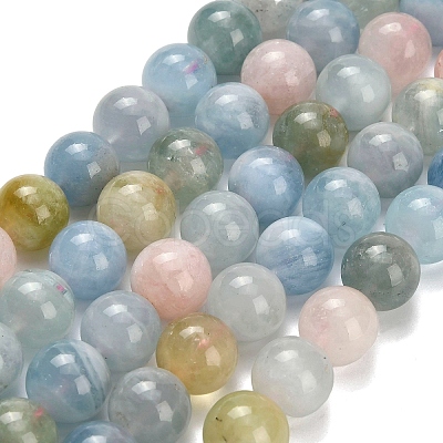 Natural Morganite Beads Strands G-H329-C10-10mm-AB-1