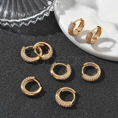 SHEGRACE Brass Micro Pave Cubic Zirconia Huggie Hoop Earrings XGRQ4G233-669G-1