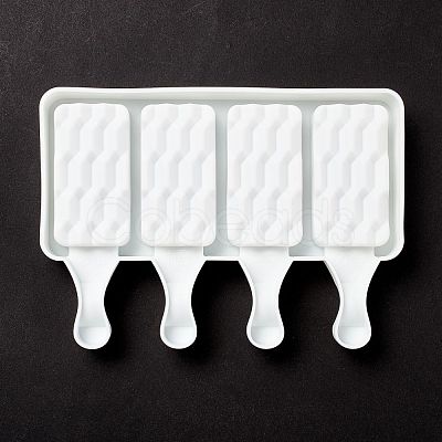 Food Grade DIY Rectangle Ice-cream Silicone Molds DIY-D062-04B-1