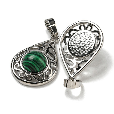Synthetic Malachite Pendants G-Q158-05P-18-1