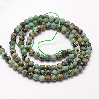 Natural African Turquoise(Jasper) Beads Strands X-G-N0188-02-3mm-1