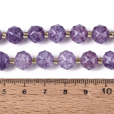 Ombre Effect Dyed Transparent Crackle Glass Beads Strands GLAA-Q111-10MM-03-1