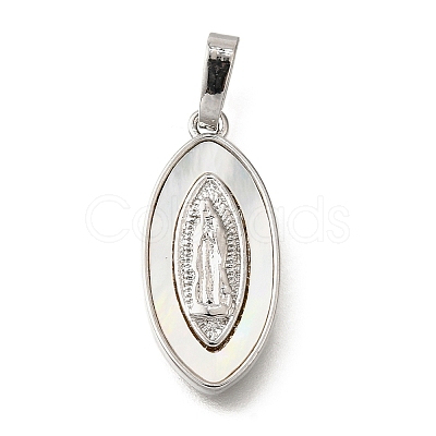 Brass Shell Pendants KK-D328-01P-D-1